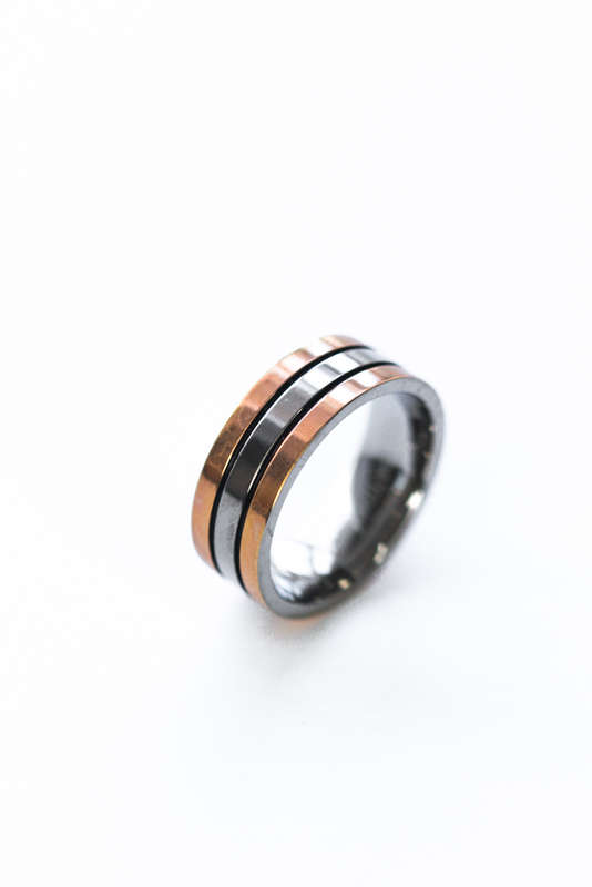 Titanium & Rose Gold Plated Wedding Band (8mm)