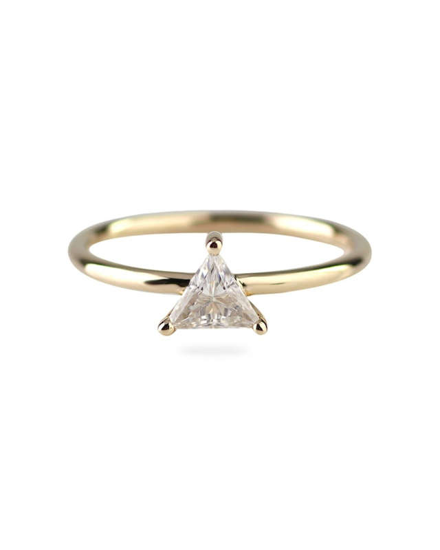 Triangle Cut Moissanite Engagement Ring