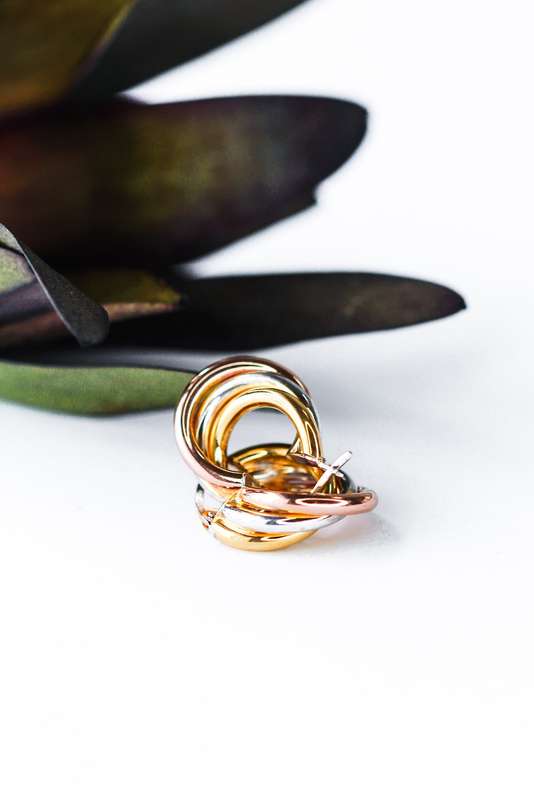 Gold Triple Huggies Earrings