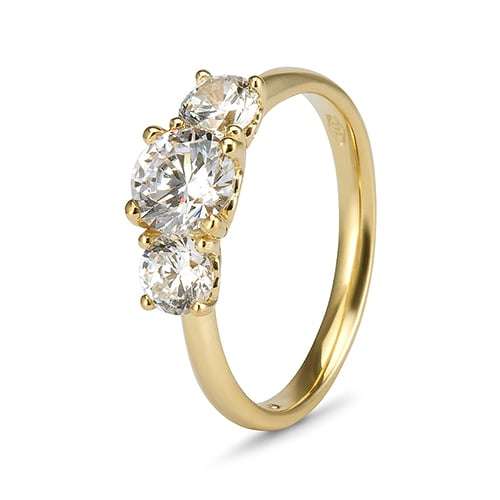 Triple Moissanite Engagement Ring