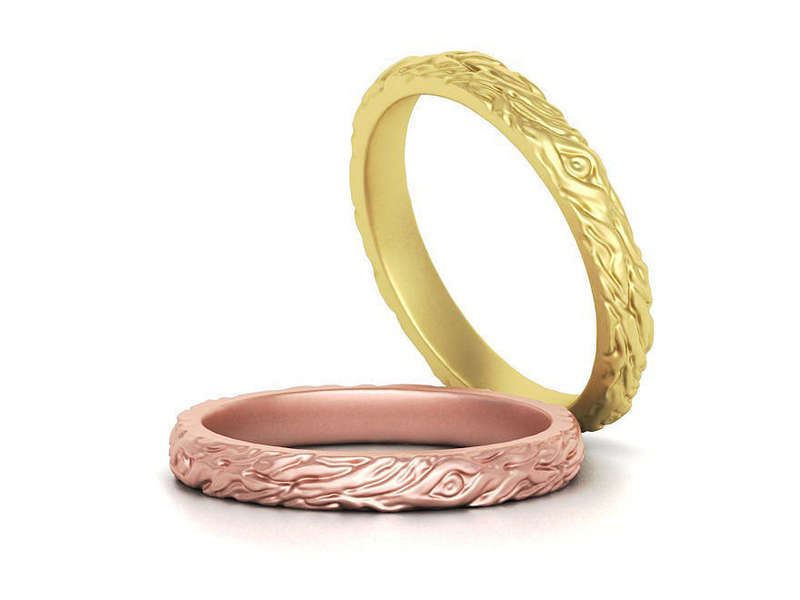 9ct Gold Twig Mens Wedding Ring