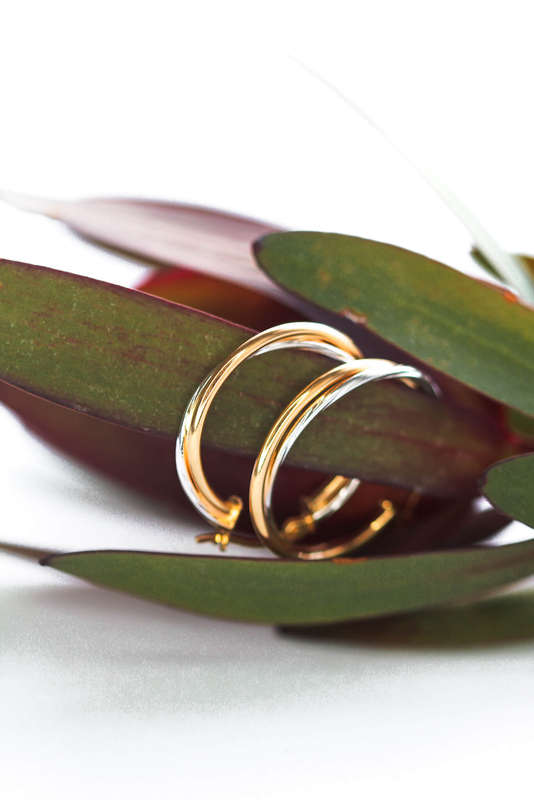 Two Tone Gold Hoop Earrings