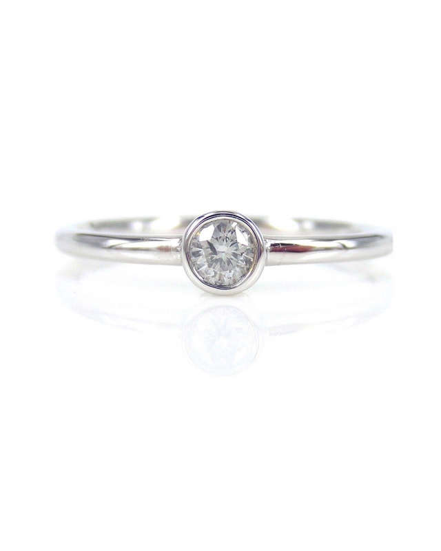 Solitaire Bezel Moissanite Ring