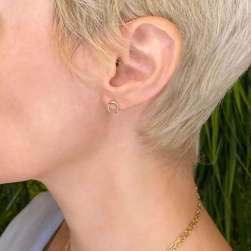 9ct Gold Crescent Earrings