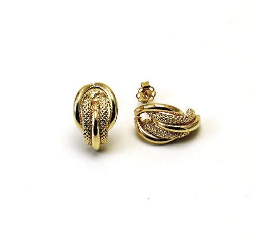 9ct Gold Textured Stud Earrings