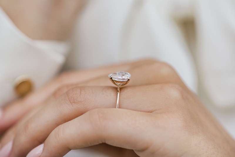 3ct Pear Moissanite Engagement Ring
