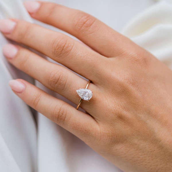 3ct Pear Moissanite Engagement Ring