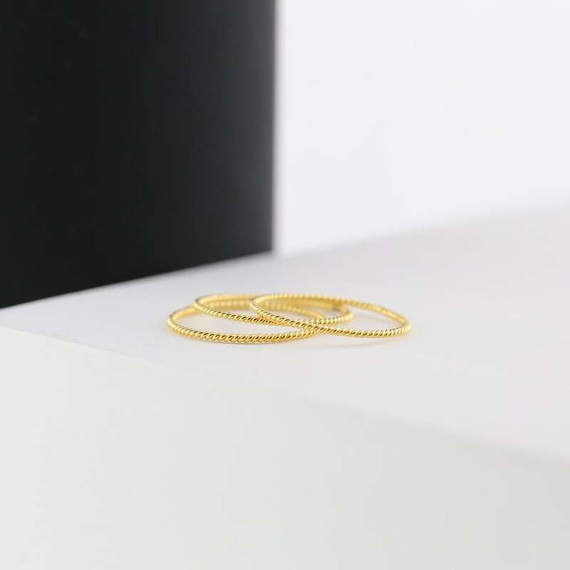 Twisted Rope Wedding Band Set of 3