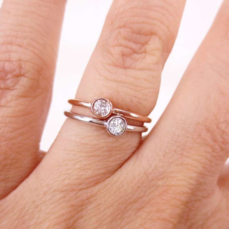 Solitaire Bezel Moissanite Ring