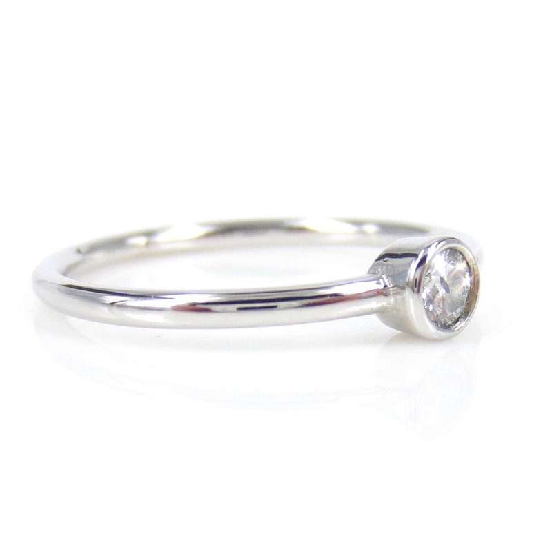 Solitaire Bezel Moissanite Ring