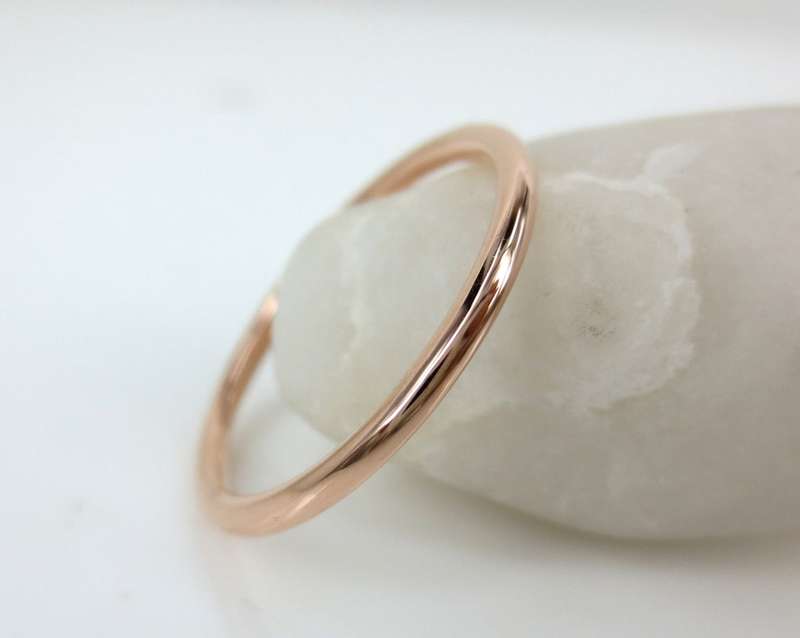 9ct Rose Gold Thin Wedding Band