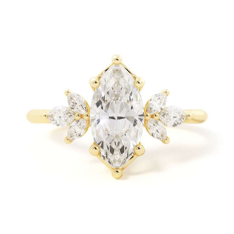 Moissanite Marquise Cluster Ring