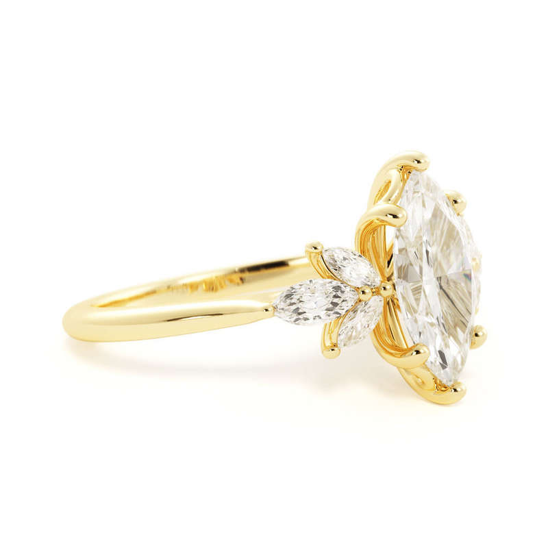 Moissanite Marquise Cluster Ring