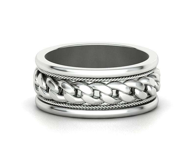 9ct Gold Mens Cuban Wedding Ring