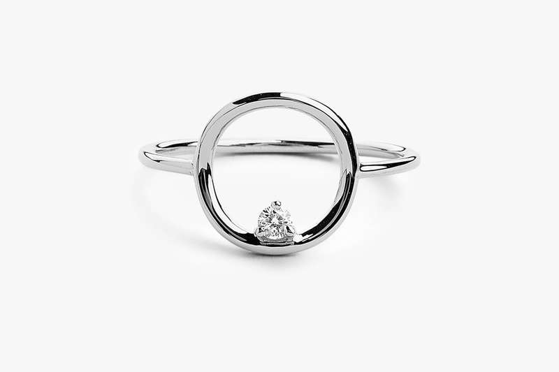 Gold Circle Moissanite Ring