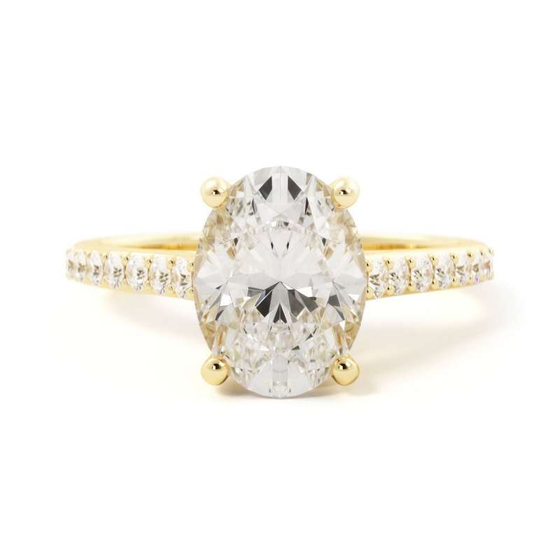 2ct Oval Moissanite Side Stone Engagement Ring