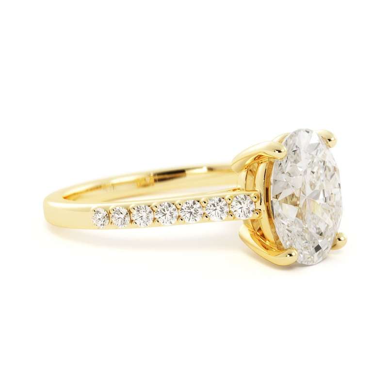 2ct Oval Moissanite Side Stone Engagement Ring