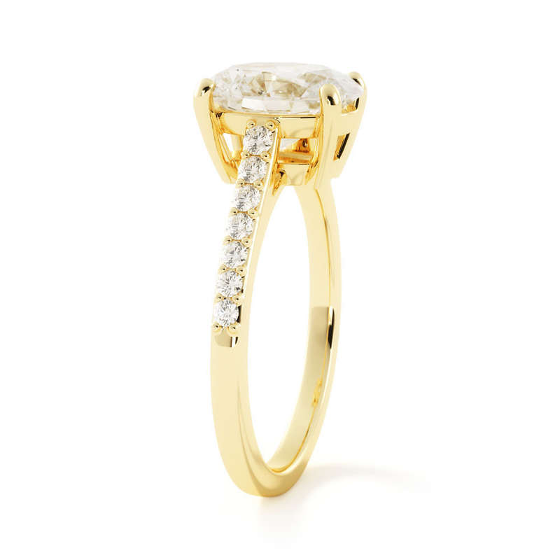 2ct Oval Moissanite Side Stone Engagement Ring