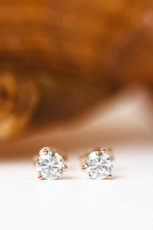 Round Brilliant Moissanite Stud Earrings