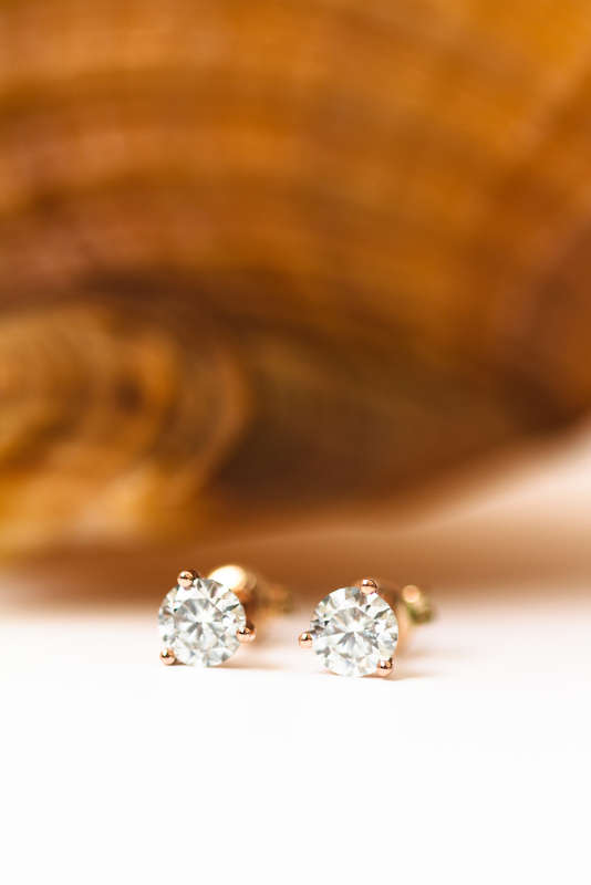 Round Brilliant Moissanite Stud Earrings
