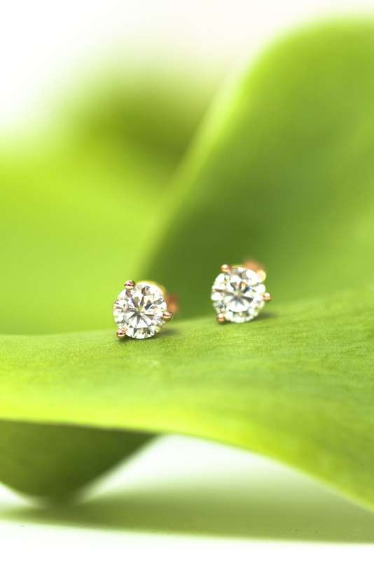Round Brilliant Moissanite Stud Earrings