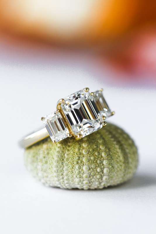 Emerald Cut Trilogy Ring