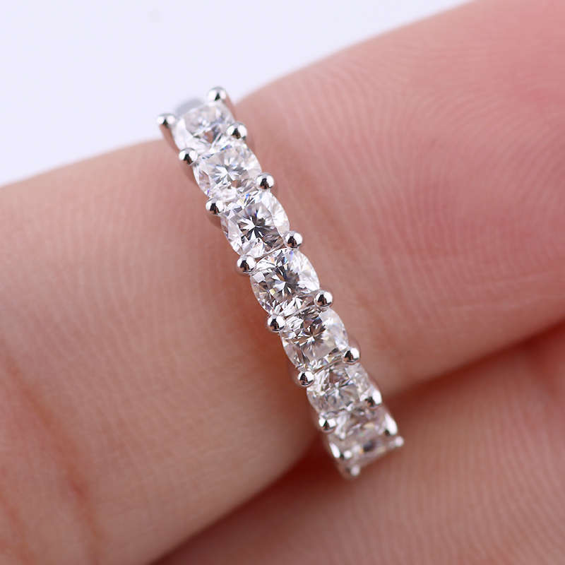 Round Half Moissanite Eternity Ring