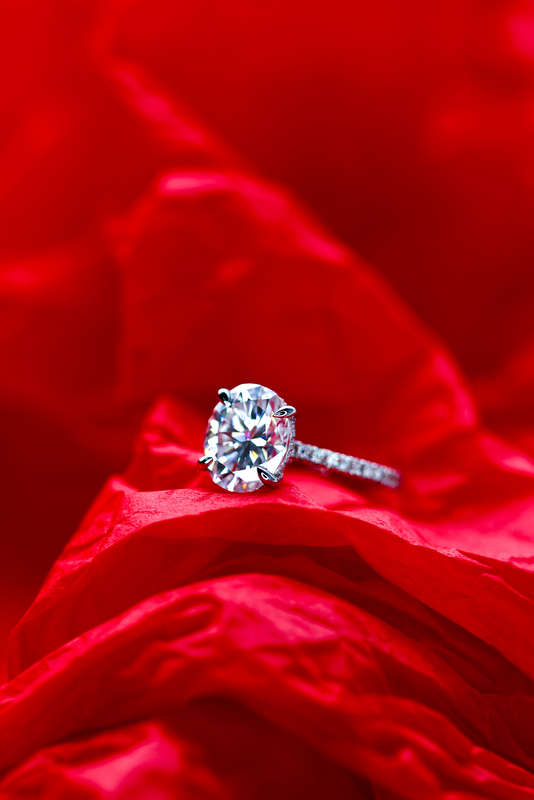 3ct Oval Moissanite Pave Ring
