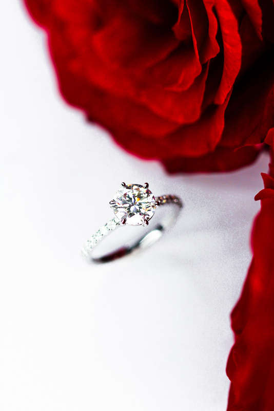 Ira - Round Brilliant Moissanite Pavè Solitaire Engagement Ring