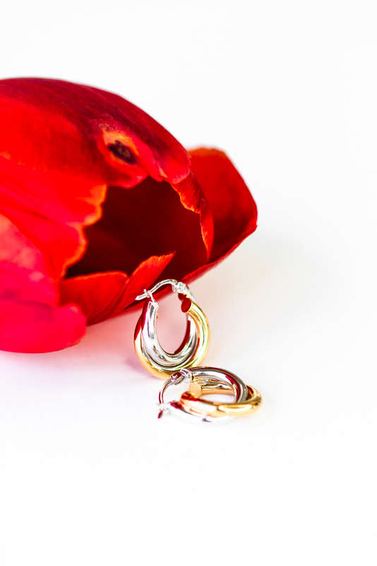 Gold Double Hoop Huggies Earrings
