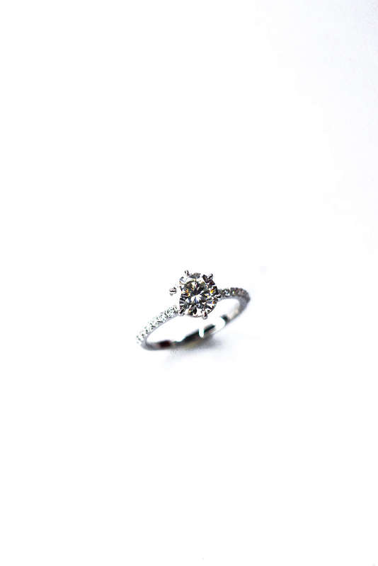 Ira - Round Brilliant Moissanite Pavè Solitaire Engagement Ring