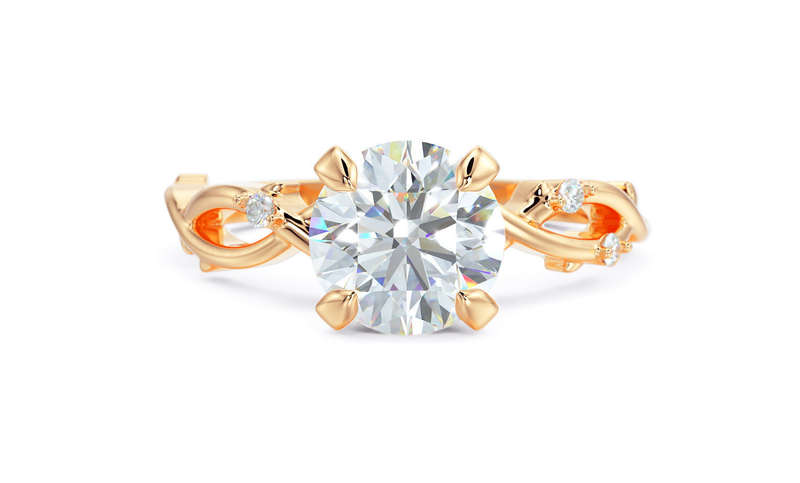 1ct Moissanite Leaf Band Engagement Ring