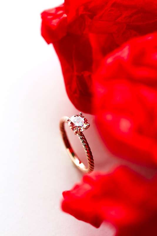 Rope Solitaire Moissanite Engagement Ring