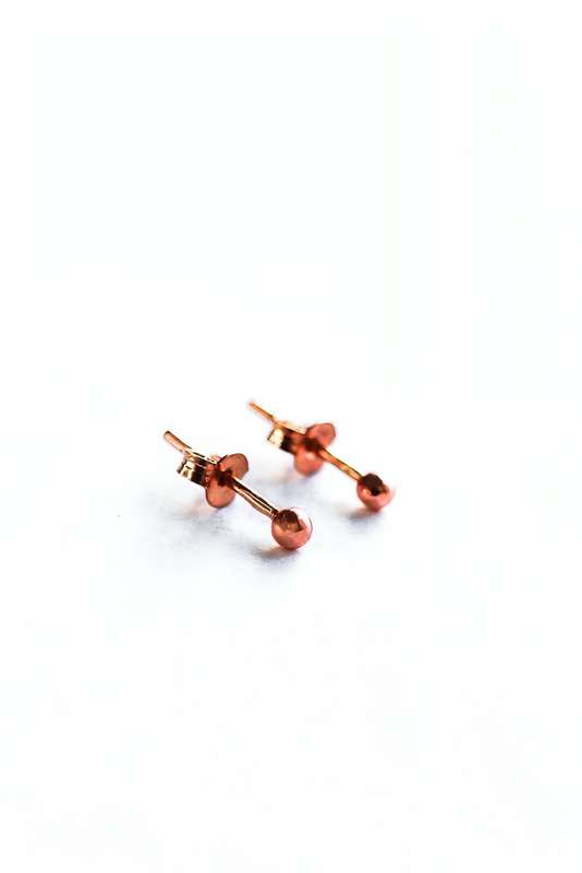 Rose Gold Round Stud Earrings