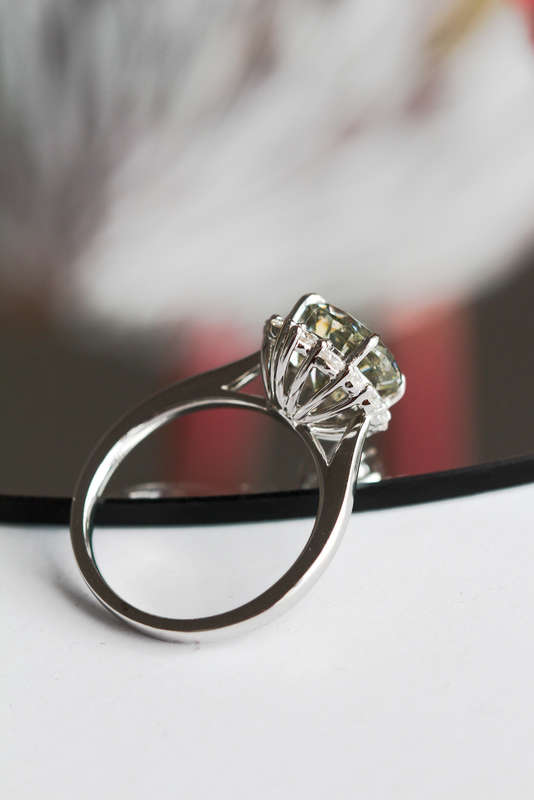Graduated Halo Moissanite Engagement Ring
