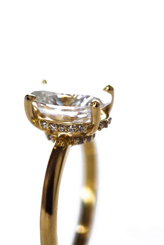 Double Hidden Halo Engagement Ring