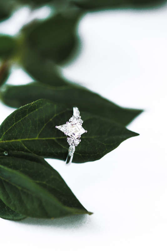 Kite Cluster Moissanite Engagement Ring