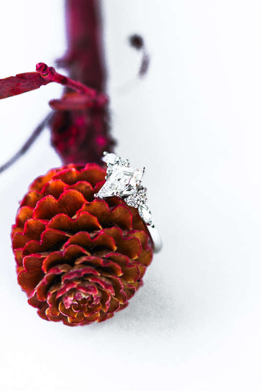 Kite Cluster Moissanite Engagement Ring