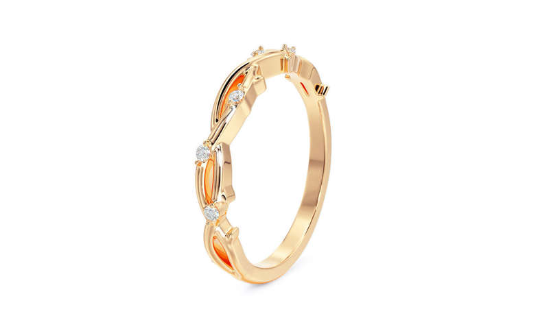 Leaf Moissanite Wedding Ring