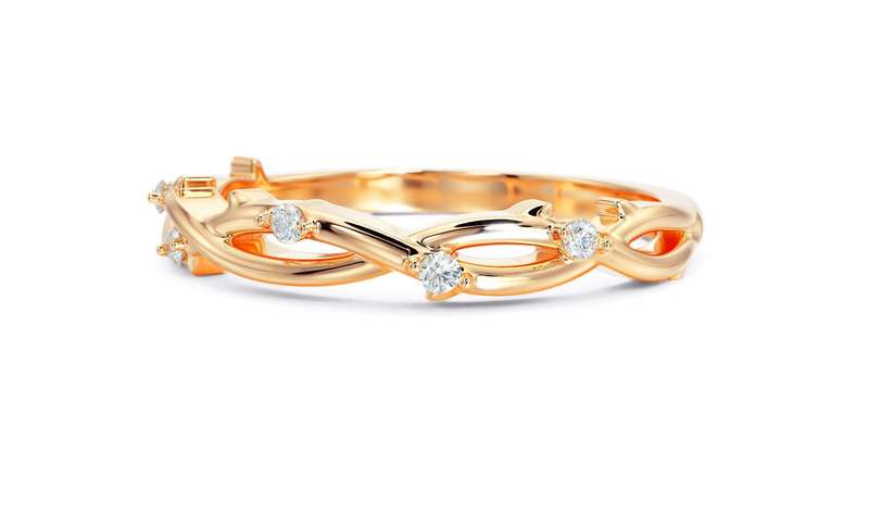 Leaf Moissanite Wedding Ring