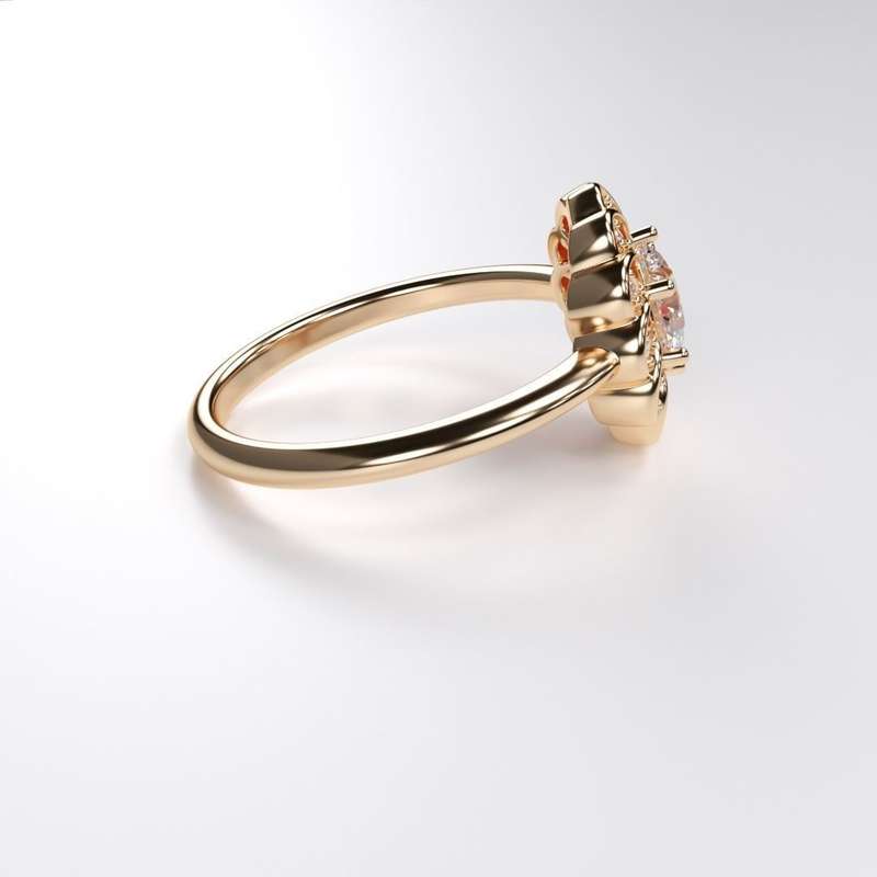 Moissanite Flower Design Ring