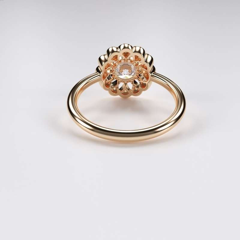 Moissanite Flower Design Ring
