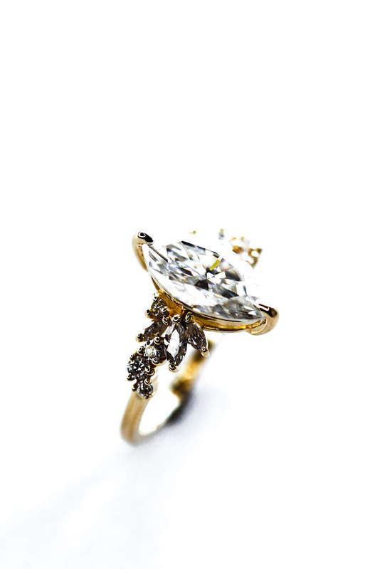 Gabriela - Cluster Marquise Moissanite Engagement Ring