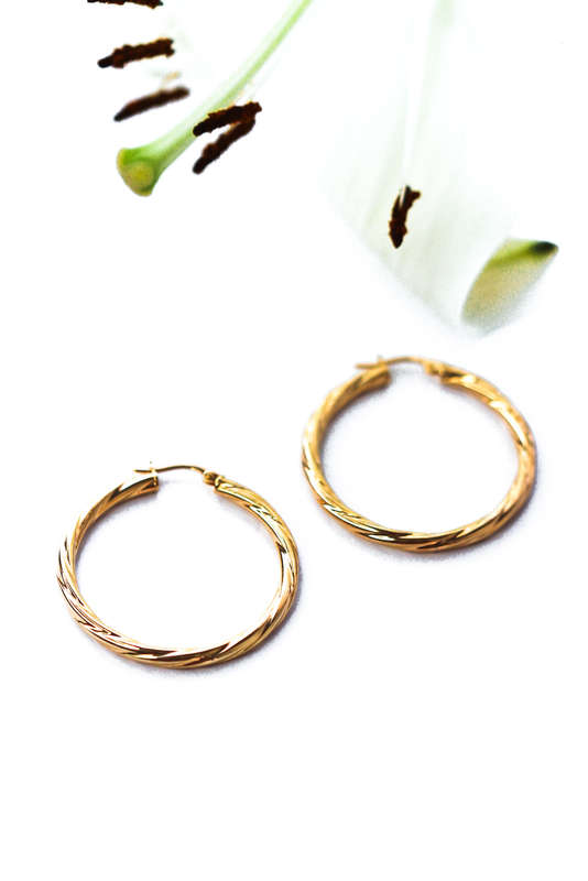 Gold Twist Hoop Earrings