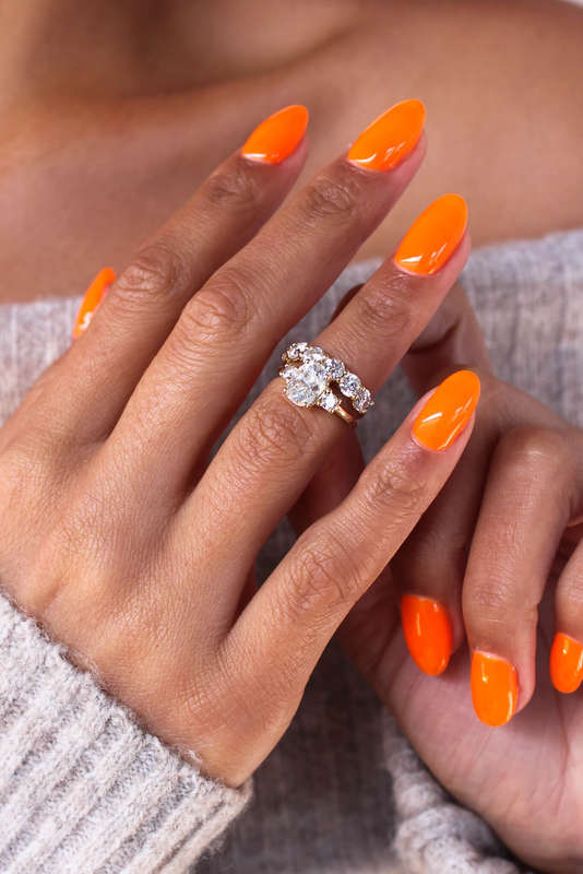 Elongated Cushion Wedding Ring Set