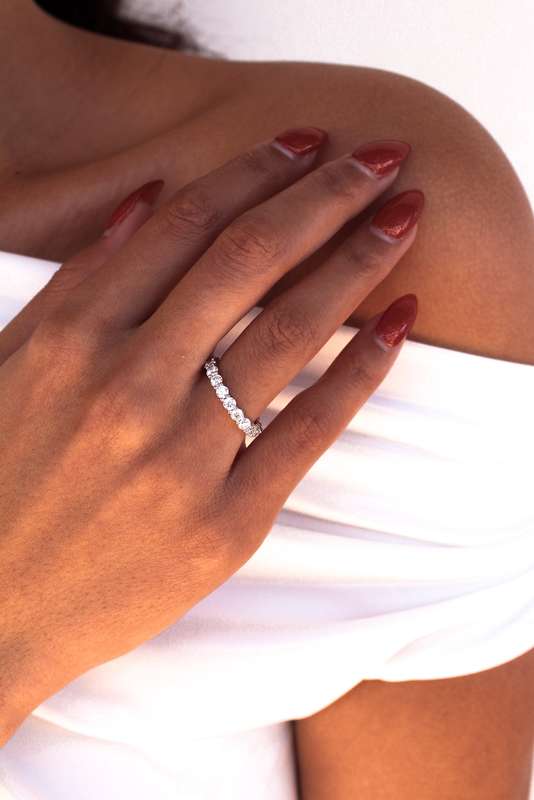 Aleah - Full Round Moissanite Eternity Ring