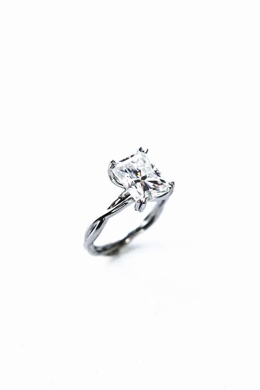 Lilly - Woven Radiant Solitaire Engagement Ring