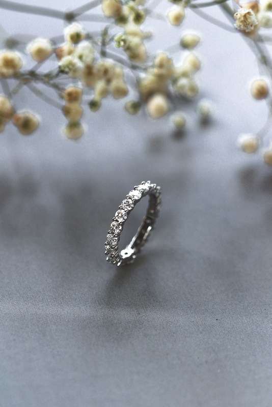 Aleah - Full Round Moissanite Eternity Ring