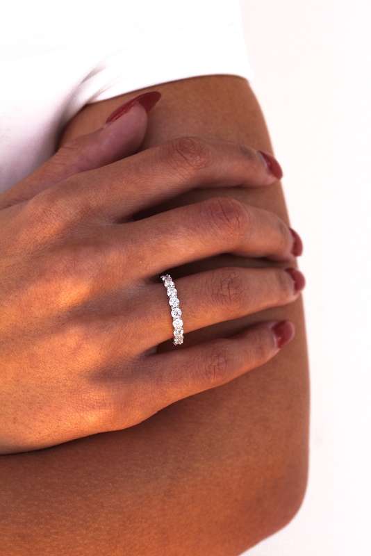 Aleah - Full Round Moissanite Eternity Ring