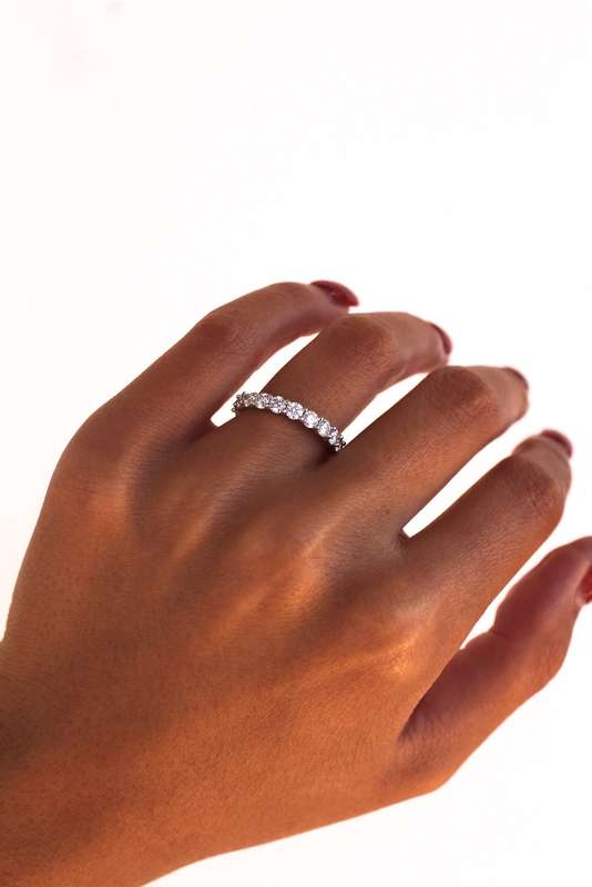 Aleah - Full Round Moissanite Eternity Ring
